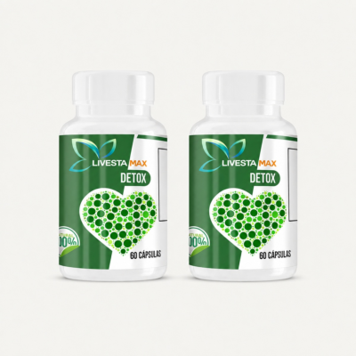 Frasco de Detox Combo con ingredientes naturales, suplemento LiveMax Guatemala