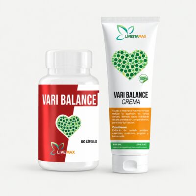 Frasco de Vari Balance Combo con ingredientes naturales, suplemento LiveMax Guatemala