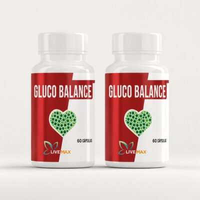 Frasco de Gluco Balance Combo con ingredientes naturales, suplemento LiveMax Guatemala
