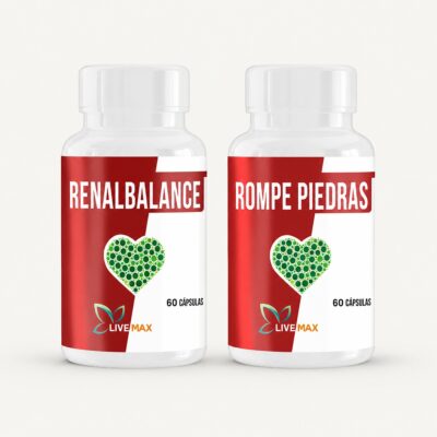 Frasco de Renal + Rompe Piedras Combo con ingredientes naturales, suplemento LiveMax Guatemala