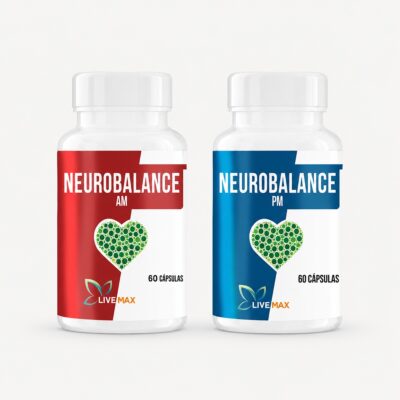 Frasco de Neurobalance Combo AM/PM con ingredientes naturales, suplemento LiveMax Guatemala