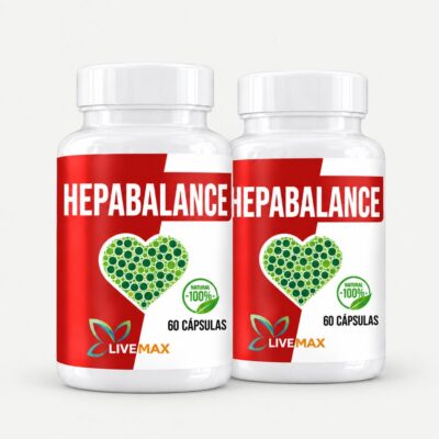 Frasco de HepaBalance con ingredientes naturales, suplemento LiveMax Guatemala