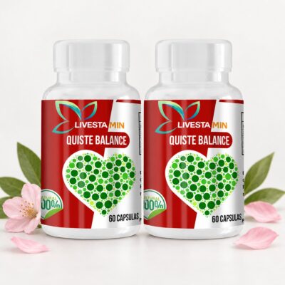 Frasco de Quiste Balance Combo con ingredientes naturales, suplemento LiveMax Guatemala
